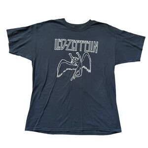 Vintage 2004 Led Zeppelin Icarus Angel Rock Band T Shirt XL Black